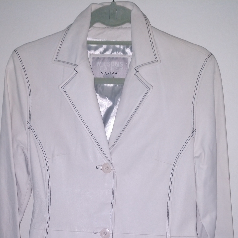 Wilson's Maxima White Leather Jacket